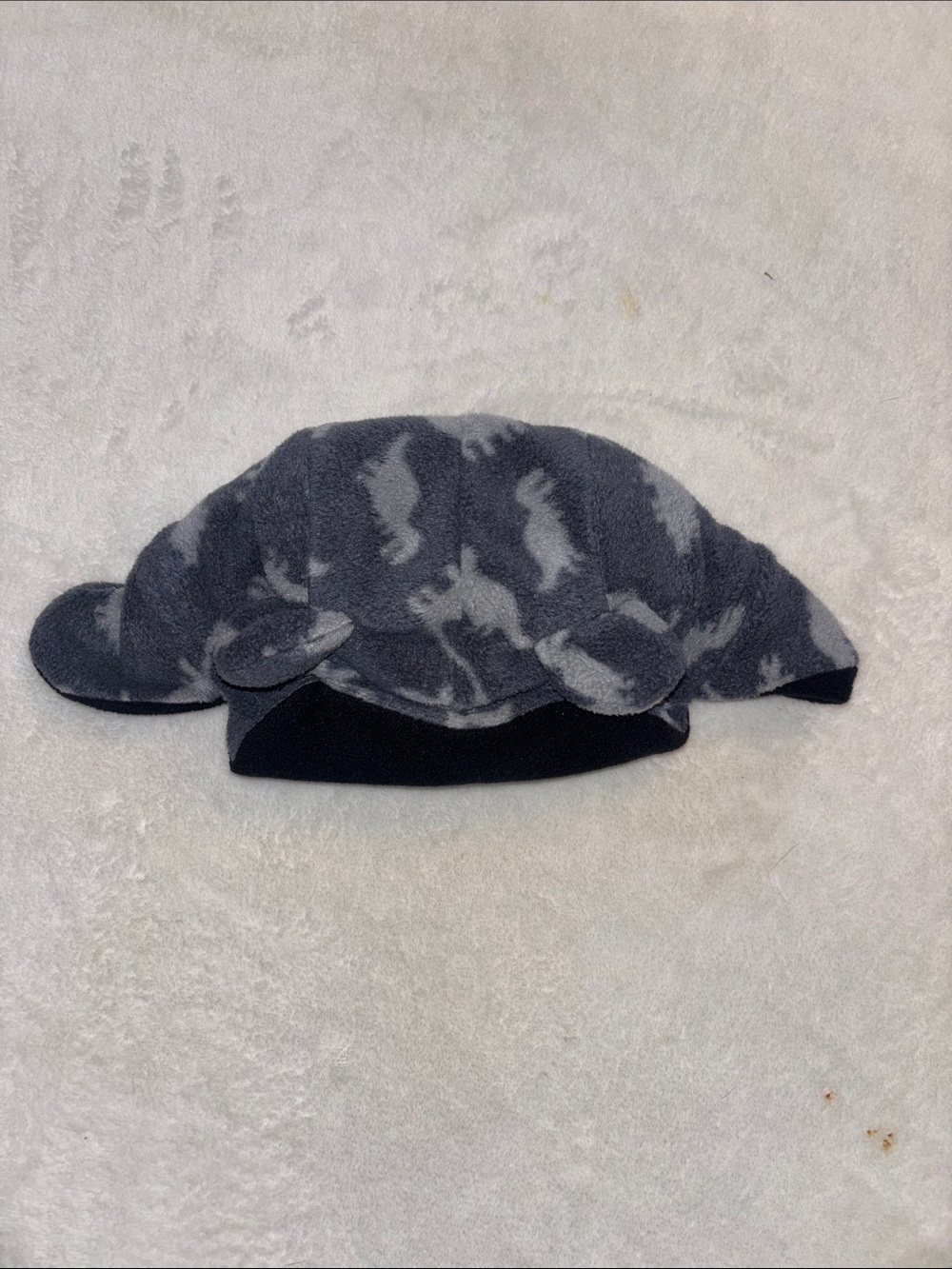 (2 for $10) gray Dinosaur print hat and mitten set